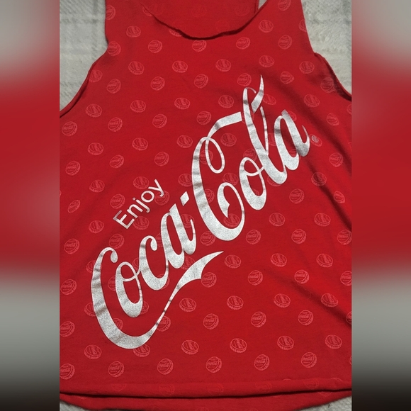 Coca-Cola Red With Silver Foil Logo Tank Med 7-9 - Picture 2 of 10